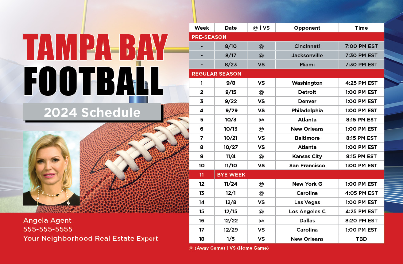 2024 Football Schedule - Tampa Bay