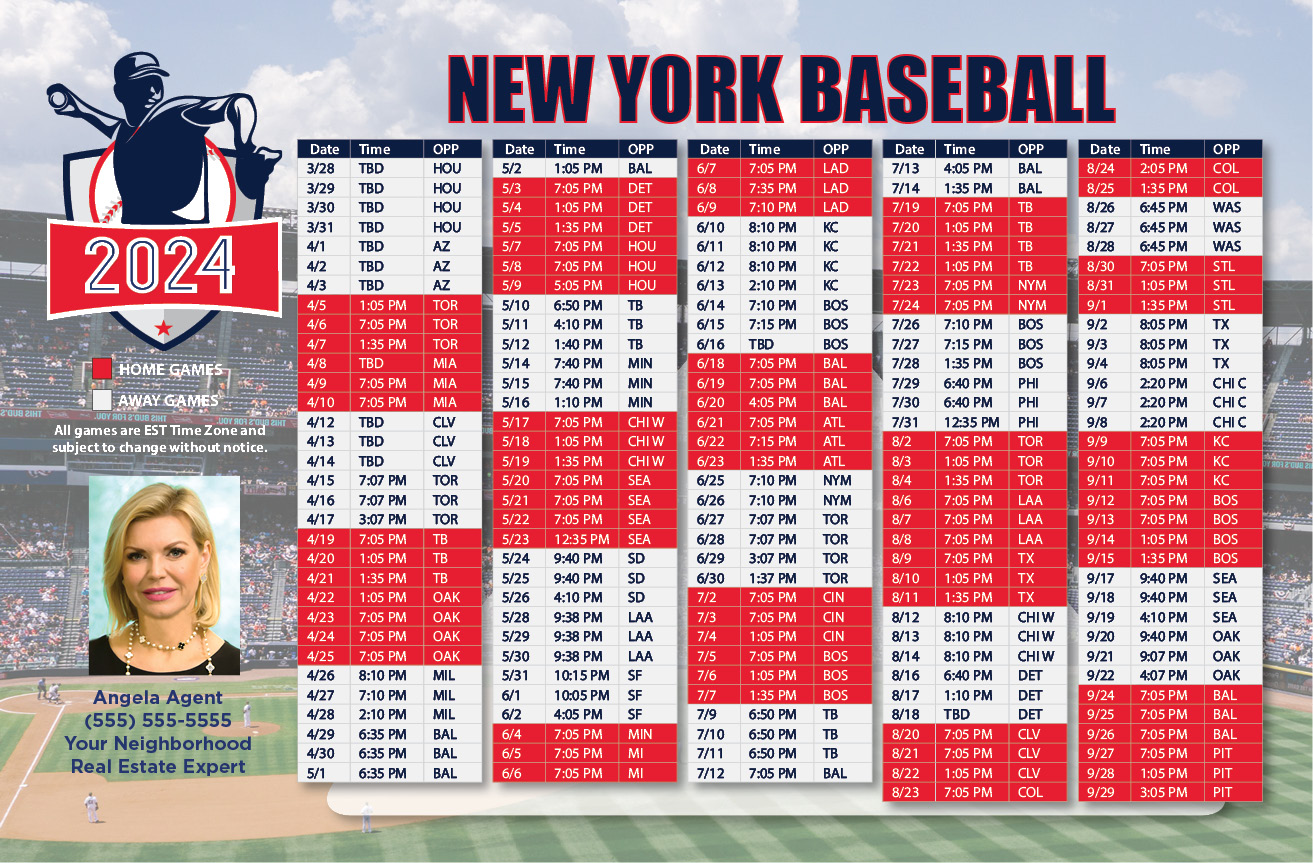2024 Baseball Schedule - New York Y