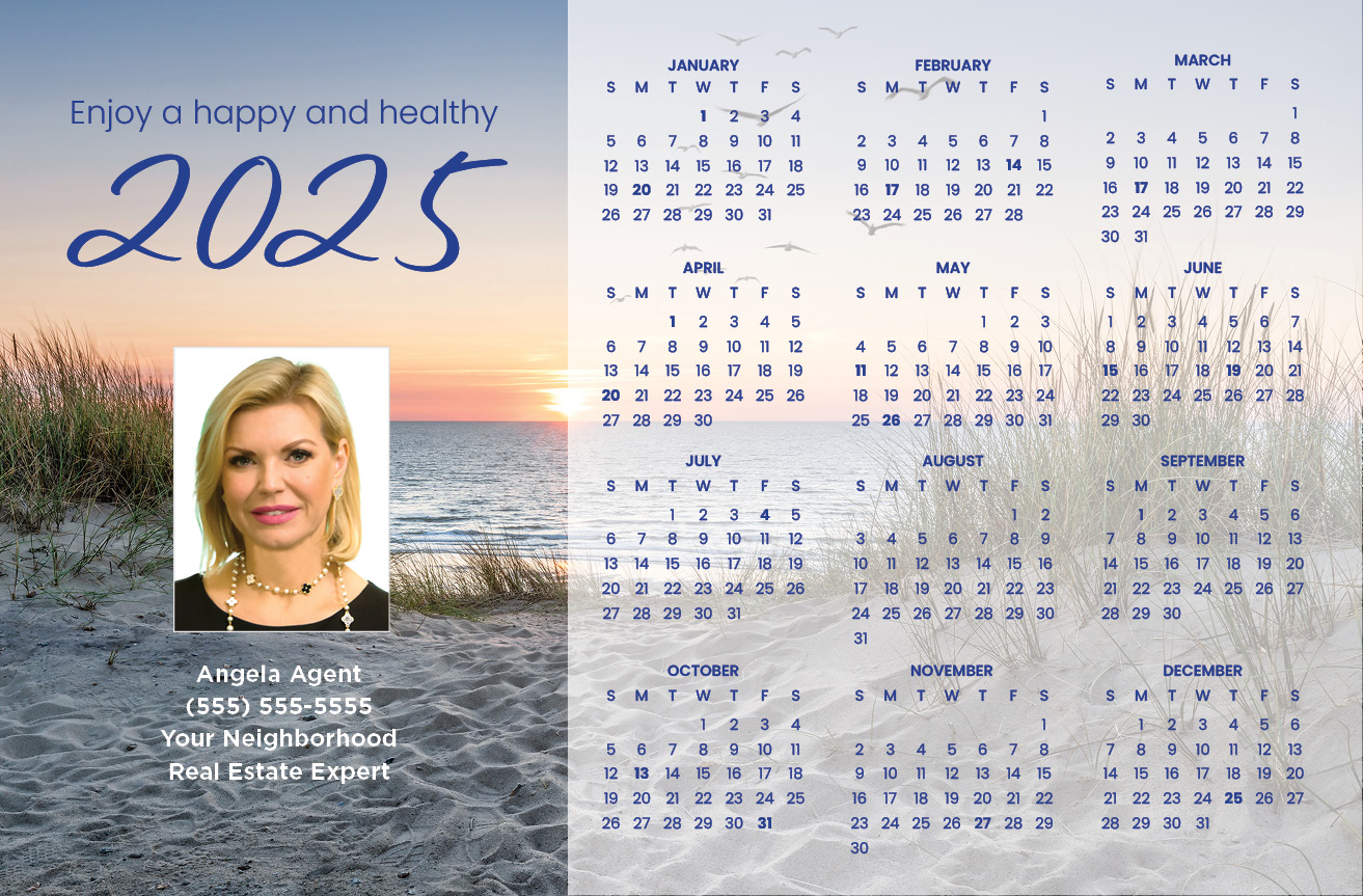 2025 Calendar Beach